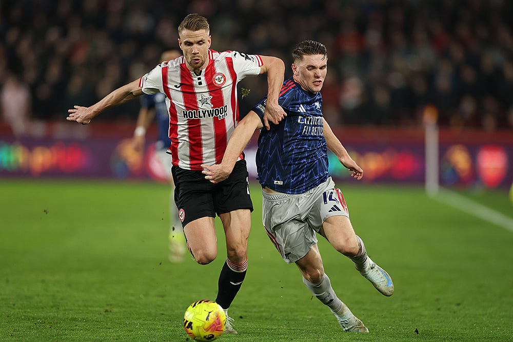 Brentford vs Arsenal Premier League soccer match-Kristoffer Ajer