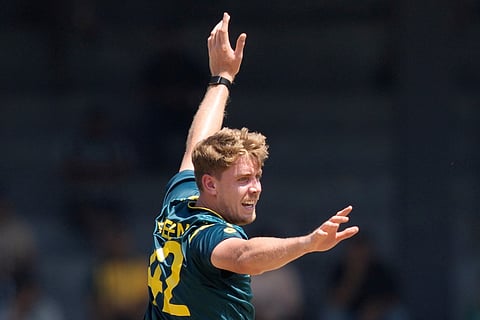 Australia's Cameron Green appeals unsuccessfully for the wicket of Zimbabwe's Ryan Burl during the T20 World Cup cricket match between Australia and Zimbabwe in Colombo, Sri Lanka.