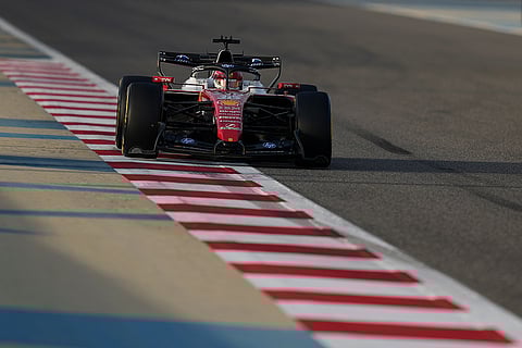 Ferrari driver Charles Leclerc of Monaco steers his car during a Formula One pre-season test at the Bahrain International Circuit in Sakhir, Bahrain.