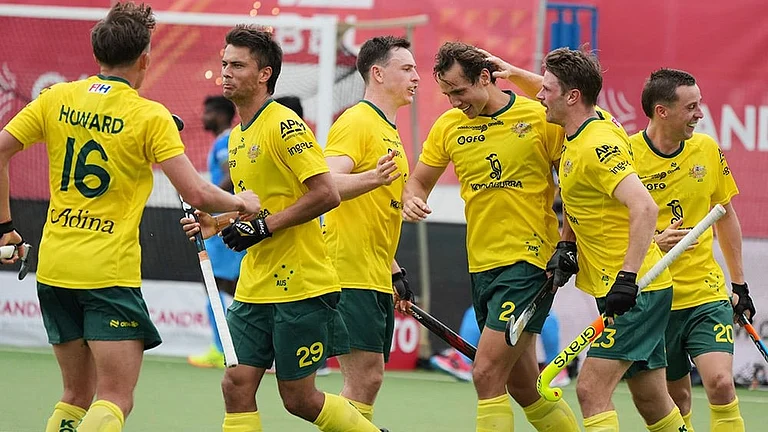 FIH Hockey Pro League: Australian hockey team in action. - | Photo: AP/Virginia Mayo