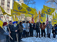 Nikhil Gupta Pleads Guilty In US Plot To Assassinate Khalistani Leader Gurpatwant Singh Pannun (AP Photo/Larry Neumeister) : Sikhs from across the United States and Canada pray outside Manhattan federal court in New York, Friday, Feb. 13, 2026, after a man from India pleads guilty to conspiring to assassinate a New York lawyer and human rights advocate campaigning to turn Punjab, a state in northwest India, into a sovereign Sikh state to be renamed the Democratic Republic of Khalistan.