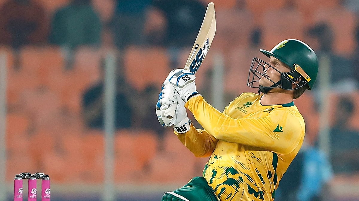 South Africa cricketer Ryan Rickelton in action i ICC T20 World Cup Group D clash.  - ProteasMenCSA/X