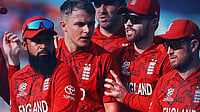 englandcricket/X : England cricketers celebrating wickets against Scotland in ICC T20 World Cup 2026 Group C clash at Eden Gardens. 