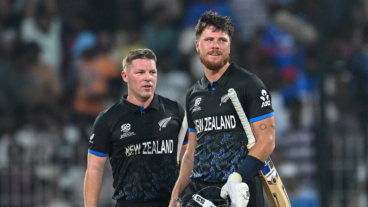 New Zealand cricketers Finn Allen and Tim Seifert in action against UAE in ICC T20 World Cup 2026 Group D clash.  - T20WorldCup/X