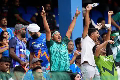 Pakistan's fans wait for the T20 World Cup cricket match between India and Pakistan to begin in Colombo, Sri Lanka.
