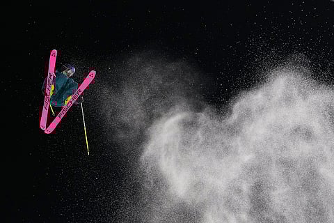 Switzerland's Mathilde Gremaud competes in the women's freestyle skiing big air qualifications at the 2026 Winter Olympics, in Livigno, Italy.