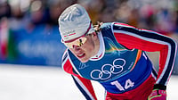 Winter Olympics Milano Cortina 2026: Norwegian Cross-Country Skier Johannes Hoesflot Klaebo Wins Record 9th Gold Medal (AP Photo/Matthias Schrader) : Johannes Hoesflot Klaebo, of Norway, competes in the cross country skiing men's 4 x 7.5km relay at the 2026 Winter Olympics, in Tesero, Italy, Sunday, Feb. 15, 2026.