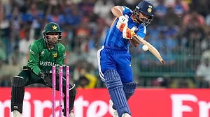 | Photo: AP/Eranga Jayawardena : India's Ishan Kishan plays a shot during the T20 World Cup cricket match between India and Pakistan in Colombo, Sri Lanka, Sunday, Feb. 15, 2026.