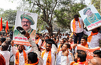 Outlook Explainer: Maharashtra’s Shivaji-Tipu Row PTI : BJP activists protest against Maharashtra Congress chief Harshwardhan Sapkal's remarks equating Chhatrapati Shivaji Maharaj with Tipu Sultan outside Congress Bhavan, in Pune