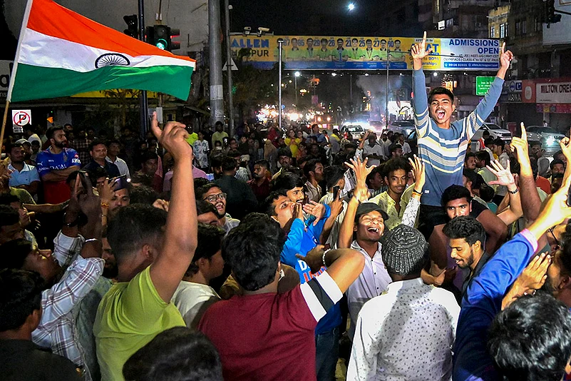 Fans celebrate Indias T20 World Cup win over Pakistan in Nagpur