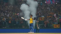 Pathum Nissanka's 52-Ball Ton Leaves Australia Hanging In Super 8 Race At T20 World Cup 2026 Photo: AP/Eranga Jayawardena : Sri Lanka's Pathum Nissanka celebrates his century during the T20 World Cup cricket match between Sri Lanka and Australia in Pallekele, Sri Lanka.