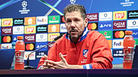 Club Brugge Vs Atletico Madrid LIVE Score, UEFA Champions League: Rojiblancos Visit Jan Breydel Stadium For 1st Leg Opta : Atletico Madrid head coach Diego Simeone during a press conference