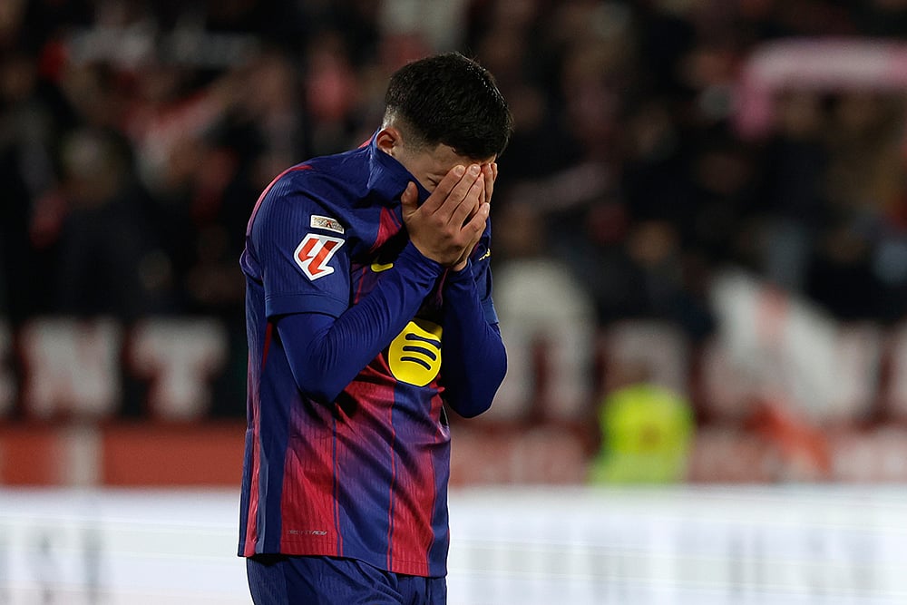 Girona Vs Barcelona spain soccer La Liga 2025-26 match-Roony Bardghji