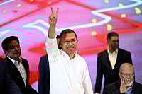 Bangladesh: BNP Lawmakers Sworn In, Party Refuses Second Oath On 'July Charter' MAHMUD HOSSAIN OPU Source: AP : Bangladesh Nationalist Party Chairperson Tarique Rahman greets supporters after his party won the national parliamentary election, in Dhaka, Bangladesh, Saturday, Feb. 14, 2026. (AP Photo/Mahmud Hossain Opu)