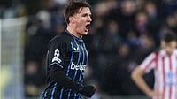 Club Brugge 3-3 Atletico Madrid, UEFA Champions League 2025-26: Tzolis Scores Late To Level 1st Leg Thriller Opta : Christos Tzolis celebrates his equaliser against Atletico Madrid