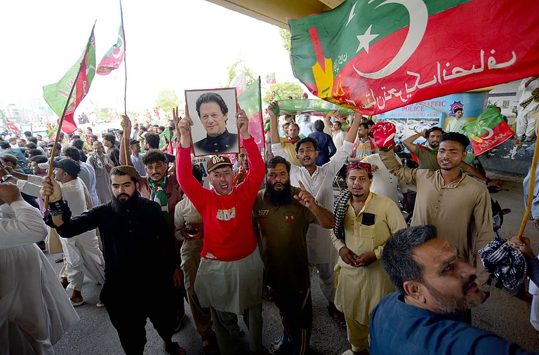 Leaders and members of Tehreek-e-Insaf (PTI) are holding protest rally for release of PTI Founder Imran Khan and his wife Bushra Bibi, on August 5, 2025 in Karachi.
- SHUTTERSTOCK