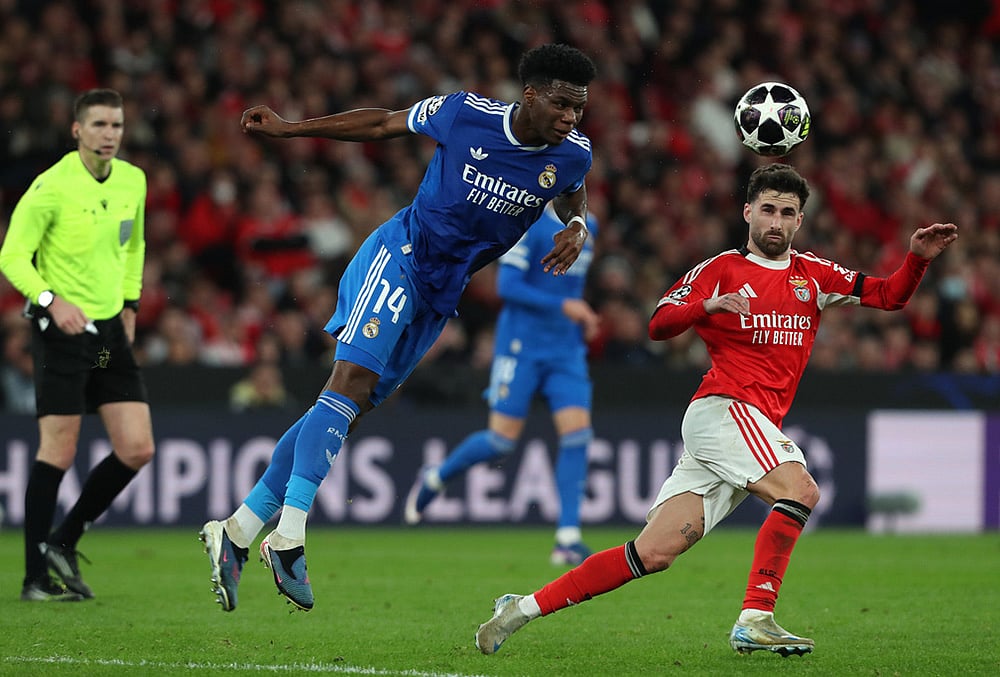 Benfica Vs Real Madrid UEFA Champions League Playoff-Aurelien Tchouameni