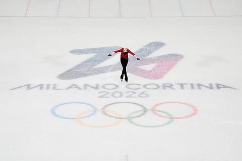 Adeliia Petrosian of Individual Neutral Athletes competes during the women's short program figure skating at the 2026 Winter Olympics, in Milan, Italy.