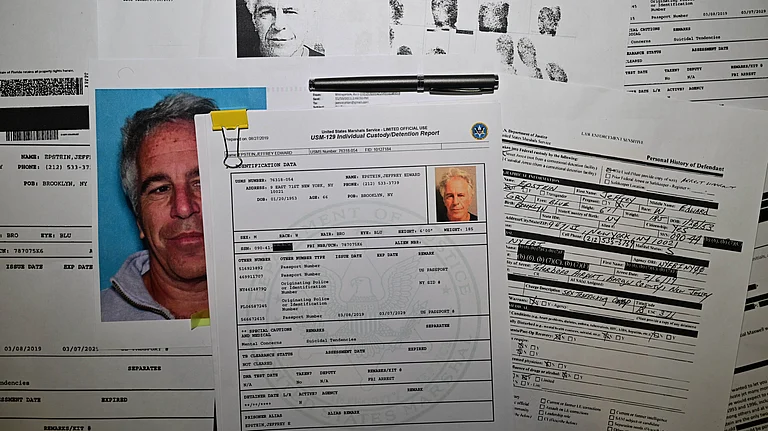 Released documents from disgraced late financier and sex offender Jeffrey Epstein, referencing court cases against him, are seen in the handouts released by the U.S. Justice Department. - IMAGO / SOPA Images