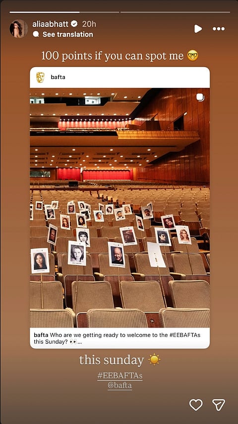 Alia Bhatt to Present at The BAFTAs 2026 in London