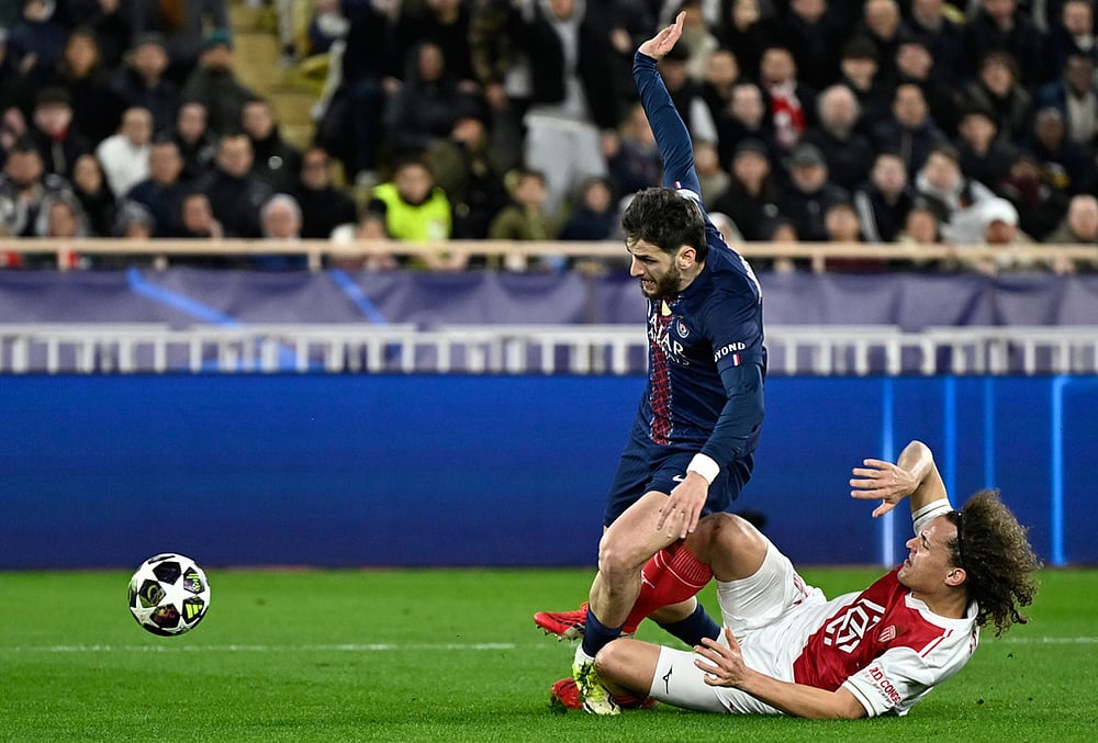Monaco vs Paris Saint-Germain UEFA Champions League Playoff-Khvicha Kvaratskhelia