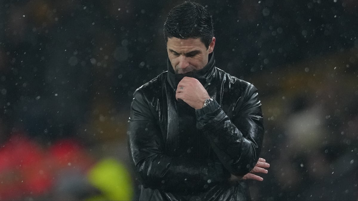 Arsenal's manager Mikel Arteta reacts during the Premier League soccer match between Wolverhampton Wanderers and Arsenal in Wolverhampton, England, Wednesday, Feb. 18, 2026.  - | Photo: AP/Dave Shopland