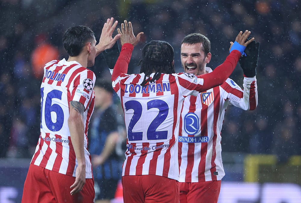 Club Brugge vs Atletico Madrid Champions League play-off soccer-Ademola Lookman