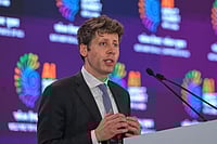 OpenAI’s CEO Sam Altman speaks at the AI Summit in New Delhi, India, Thursday, Feb. 19, 2026. (AP Photo)
