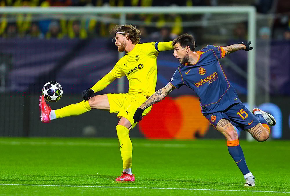 Bodo/Glimt Vs Inter Milan Champions League play-off soccer-Kasper Høgh