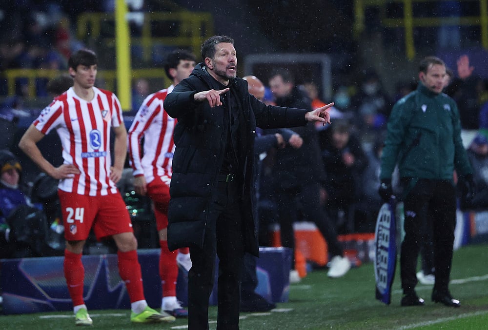 Club Brugge vs Atletico Madrid Champions League play-off soccer-Diego Simeone 