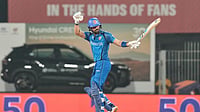 Afghanistan Vs Canada, T20 World Cup 2026: Ibrahim Zadran And Mohammad Nabi Shine In AFG's 82-Run Win Over CAN AP Photo/Mahesh Kumar A : Afghanistan's Ibrahim Zardan celebrates his fifty runs during the T20 World Cup cricket match between Afghanistan and Canada in Chennai, India, Thursday, Feb. 19, 2026.