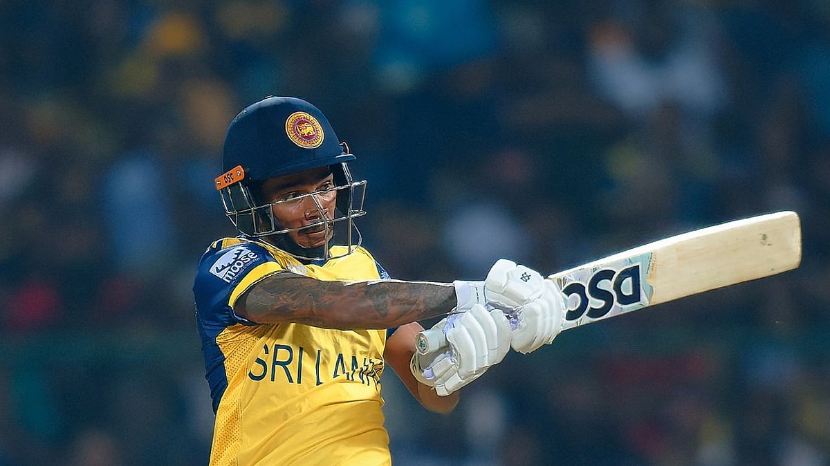 Sri Lanka batter Pathum Nissanka in action against Australia in ICC T20 World Cup 2026 Group B clash.  - OfficialSLC/X