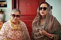 Charting a New Course: Farida Jalal (left) and Dolly Ahluwalia (right) in a scene from The Great Shamsuddin Family