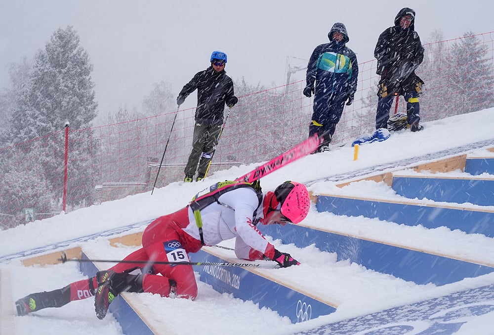 Milan Cortina Winter Games Day 13 photo highlights-Polands Jan Elantkowski falls