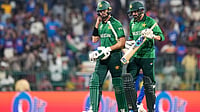 | Photo: AP/Eranga Jayawardena : Pakistan's Shaheen Shah Afridi, left, and teammate Usman Tariq leave the field after Pakistan lost their T20 World Cup cricket against India in Colombo, Sri Lanka, Sunday, Feb. 15, 2026.