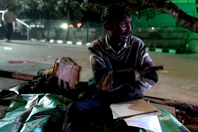 Gajram from Uttar Pradesh, outside AIIMS Delhi