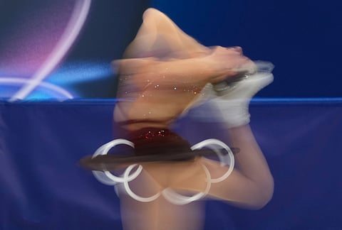 Lorine Schild of France competes during the women's figure skating free program at the 2026 Winter Olympics, in Milan, Italy.