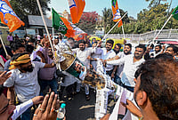 | Photo: PTI : Bharatiya Janata Yuva Morcha (BJYM) activists burn an effigy of Leader of Opposition in the Lok Sabha Rahul Gandhi to protest Youth Congress workers' shirtless disruption at the India AI Impact Summit 2026 in New Delhi, in Patna.