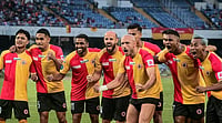 East Bengal 4-1 SC Delhi, ISL: Ezzejjari's Brace; Edmund, Figueira's Goals Help Red & Gold Brigade Extend Winning Run eastbengal_fc/X : East Bengal footballers celebrating victory against SC Delhi in ISL 2025-26 at Kolkata.
