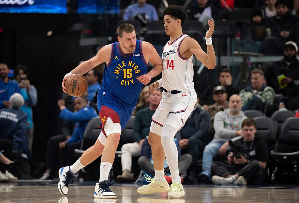 Los Angeles Clippers Vs Denver Nuggets NBA basketball game-Nikola Jokic