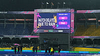 Pakistan Vs New Zealand LIVE Score, T20 World Cup 2026 Super 8: Covers Still On As Rain Persists In Colombo AP Photo/Eranga Jayawardena : A large screen announces a delay in the start of T20 World Cup cricket match between New Zealand and Pakistan due to rain, in Colombo, Sri Lanka, Saturday, Feb. 21, 2026.