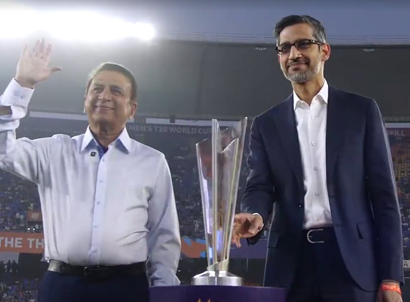 Sunil Gavaskar with Sundar Pichai