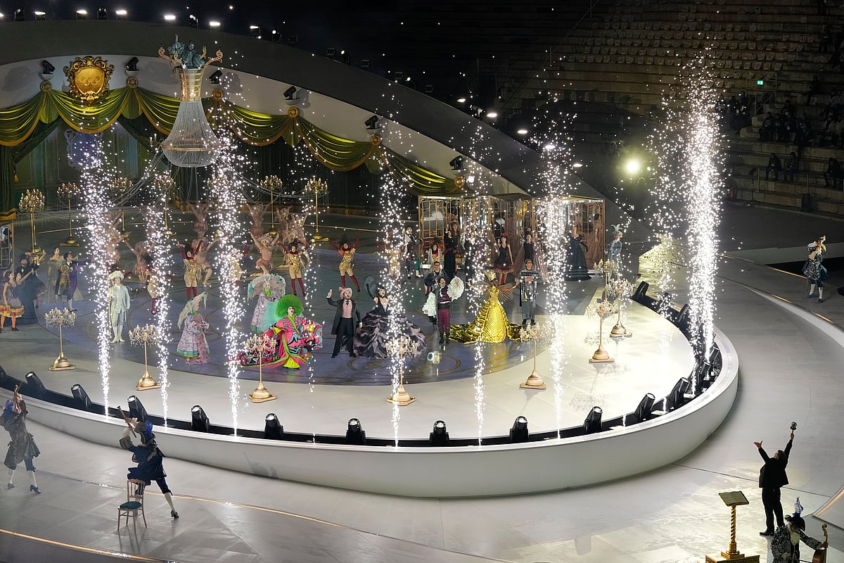 Artists perform during the closing ceremony of the 2026 Winter Olympics, in Verona, Italy, Sunday, Feb. 22, 2026. 