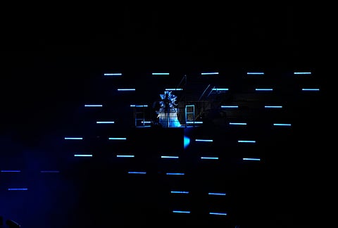 Artists perform during the closing ceremony of the 2026 Winter Olympics, in Verona, Italy.