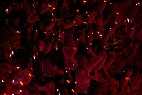 Athletes attend the closing ceremony of the 2026 Winter Olympics, in Verona, Italy.