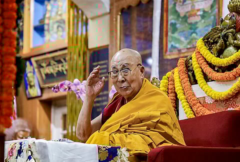 Tibetan spiritual leader Dalai Lama attends a Long Life Prayer ceremony offered by former Tibetan political prisoners from around the world and the Lhasa Boys Association Switzerland, at Tsuglagkhang Monastery, McLeodganj, in Dharamshala, Himachal Pradesh.