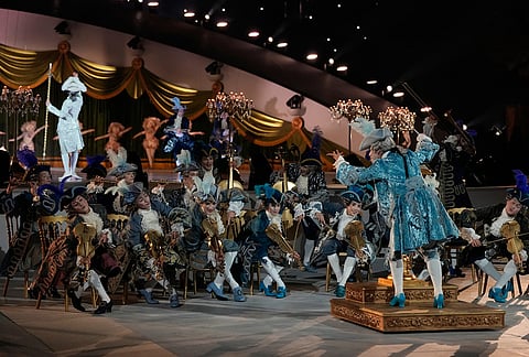 Performers participate in the closing ceremony of the 2026 Winter Olympics, in Verona, Italy.