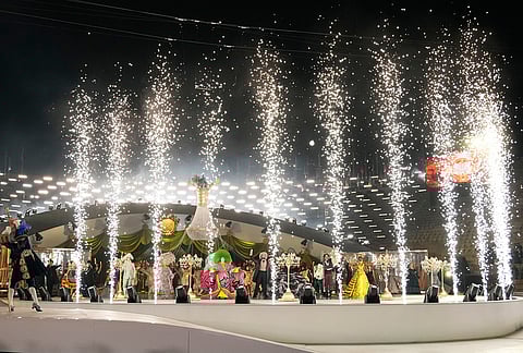 Performers participate in the closing ceremony of the 2026 Winter Olympics, in Verona, Italy.