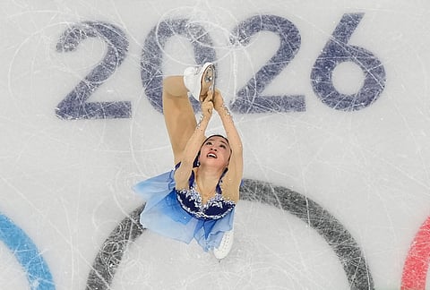Mone Chiba of Japan competes during the women's figure skating free program at the 2026 Winter Olympics, in Milan, Italy, Thursday, Feb. 19, 2026.