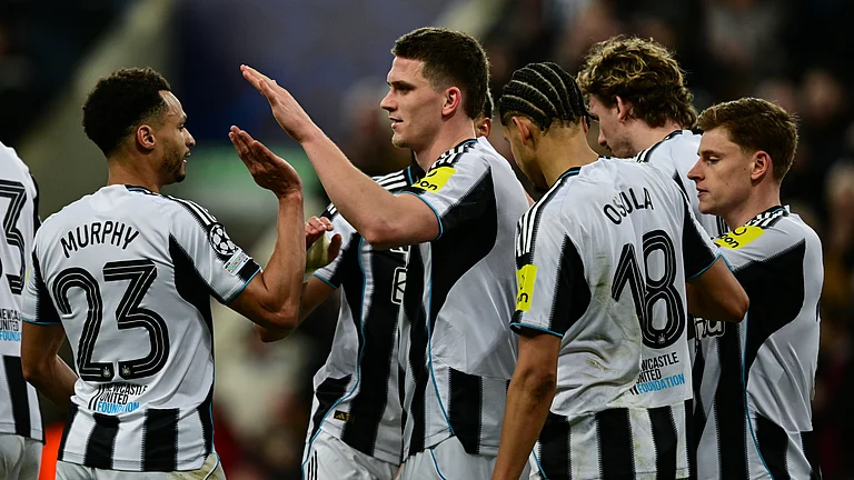 Newcastle United during their win over Qarabag - null